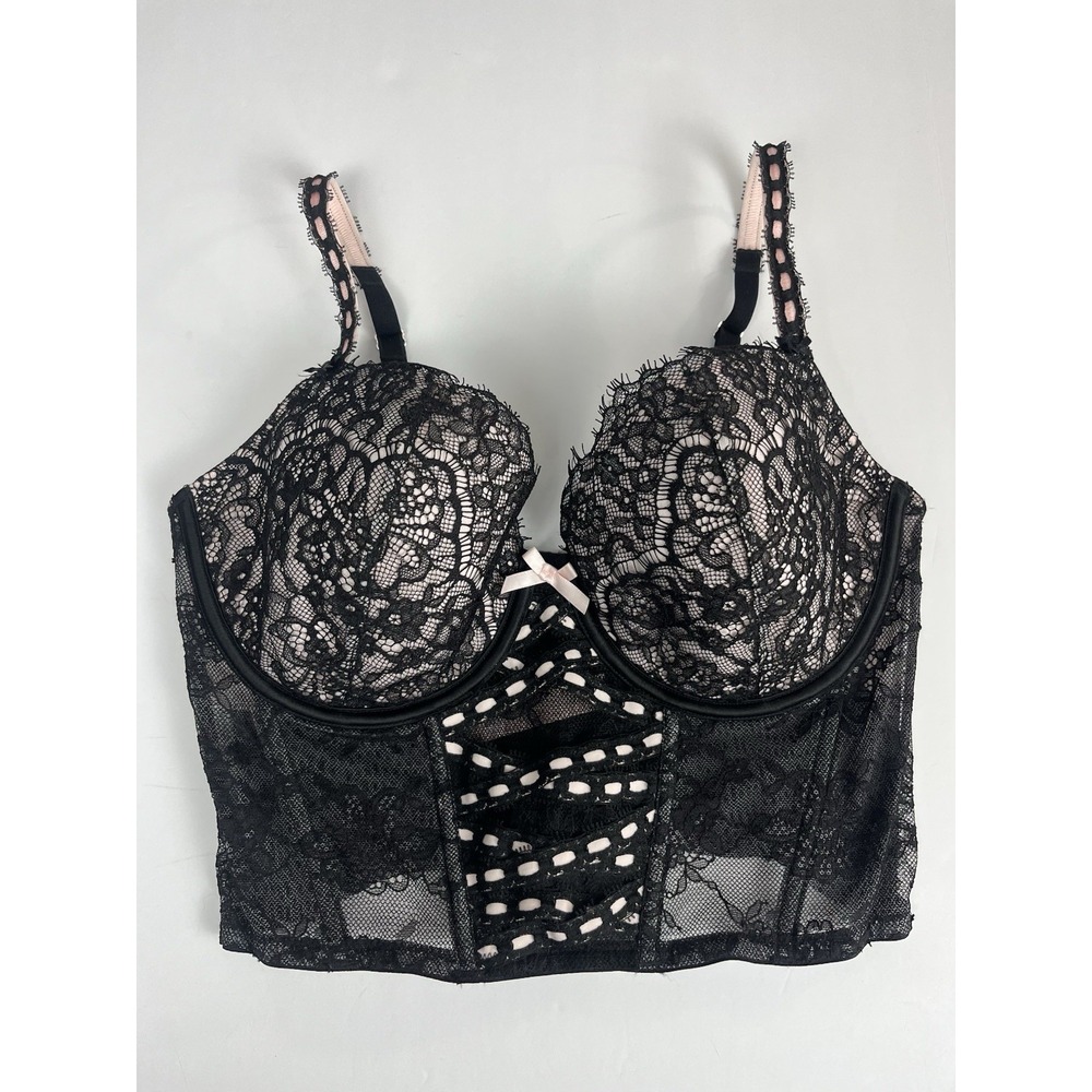 Victoria's Secret Dream Angels Heritage Ribbon Slot Corset Bra Sz S-DD